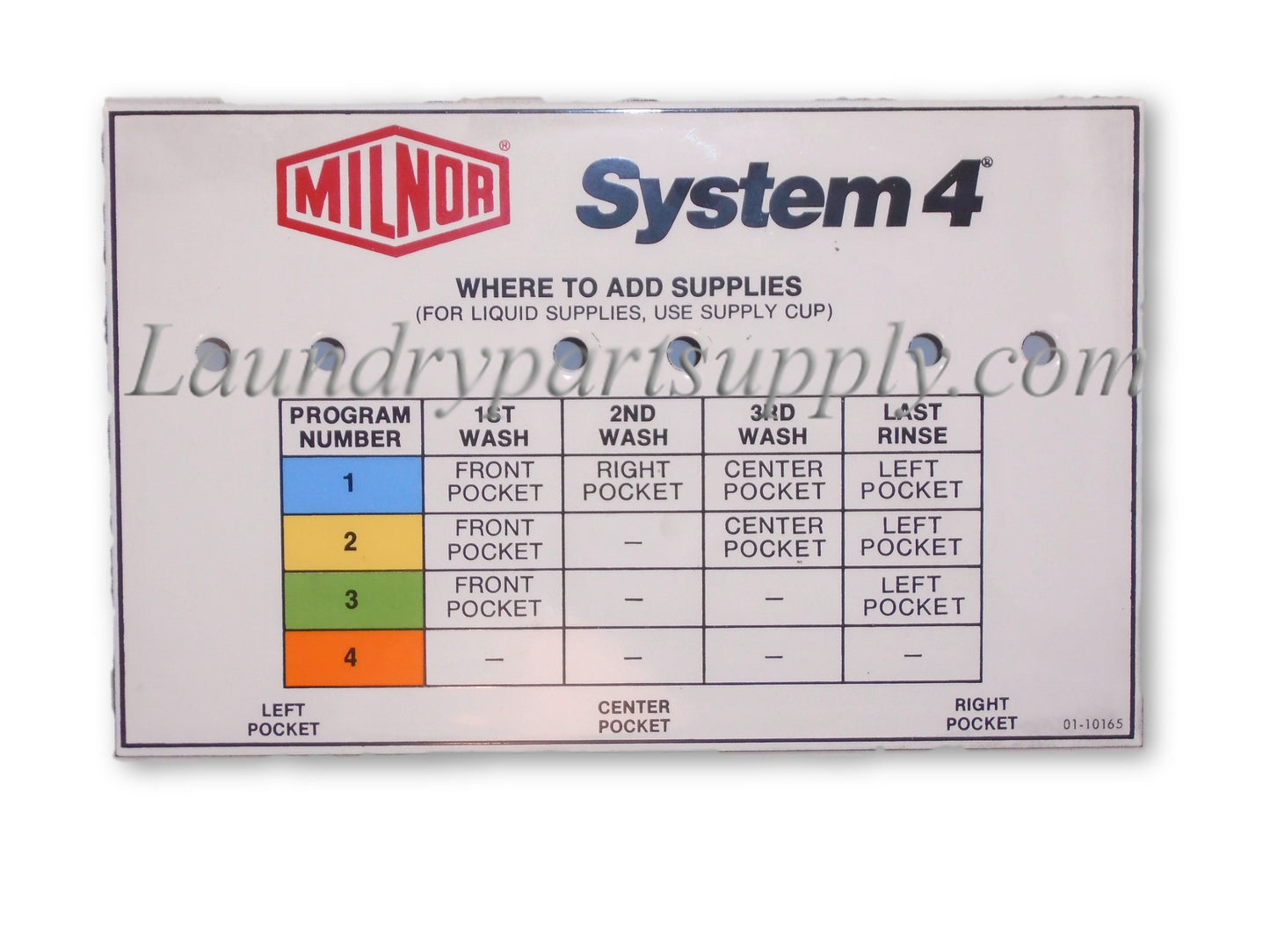 SYSTEM 4 SUPPLY INJECTOR NAME PLATE